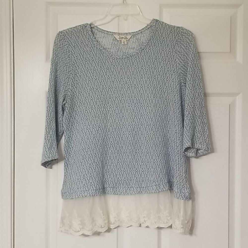3/4 Sleave lightweight sweater with lace detail